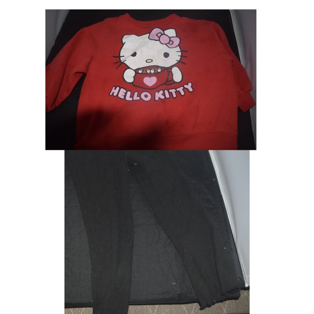 Hello Kitty Sweater & Black Flare leggings 3T